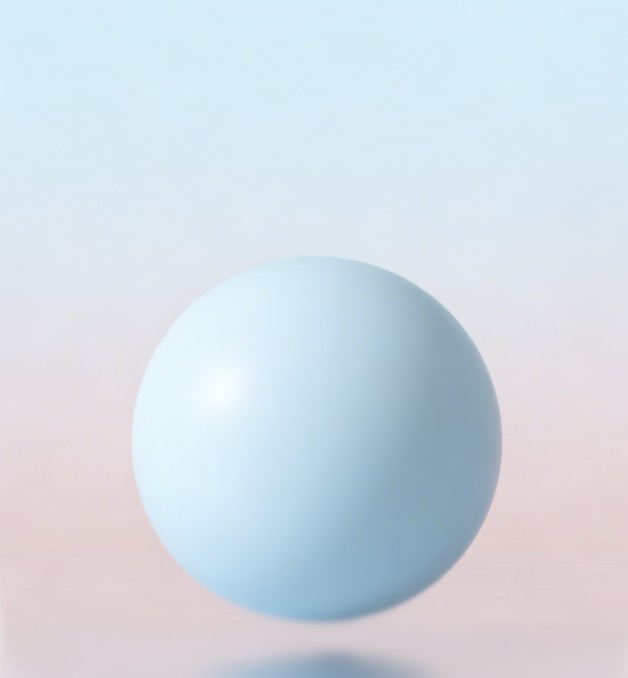 Pastel 3-D render of a powder-blue sphere